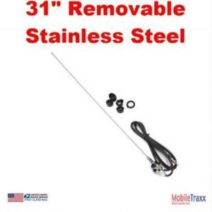 31" Stainless Steel AM/FM Antenna With Removable Mast